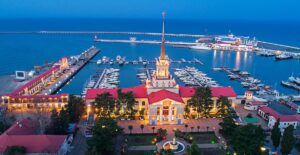 Морской вокзал в Сочи вид сверху